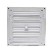 Решетка вентиляционная металлическая 154*154 Р100 щелевая жалюзи с ручкой белая