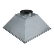 Зонт вытяжной островной из оцинкованной стали 850*850*250/Ø 200