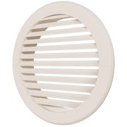 10РКН слоновая кость Решетка наружняя вентиляционная круглая Ø 130 с фланцем Ø 100 ЭРА