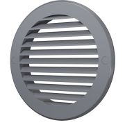 12РКН серая Решетка наружняя вентиляционная круглая Ø 150 с фланцем Ø 125 ЭРА